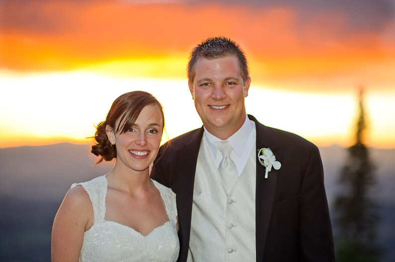 Sunset views from a wedding on the mountain in Steamboat 