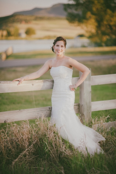 Bride at the golden hour; Catamount wedding