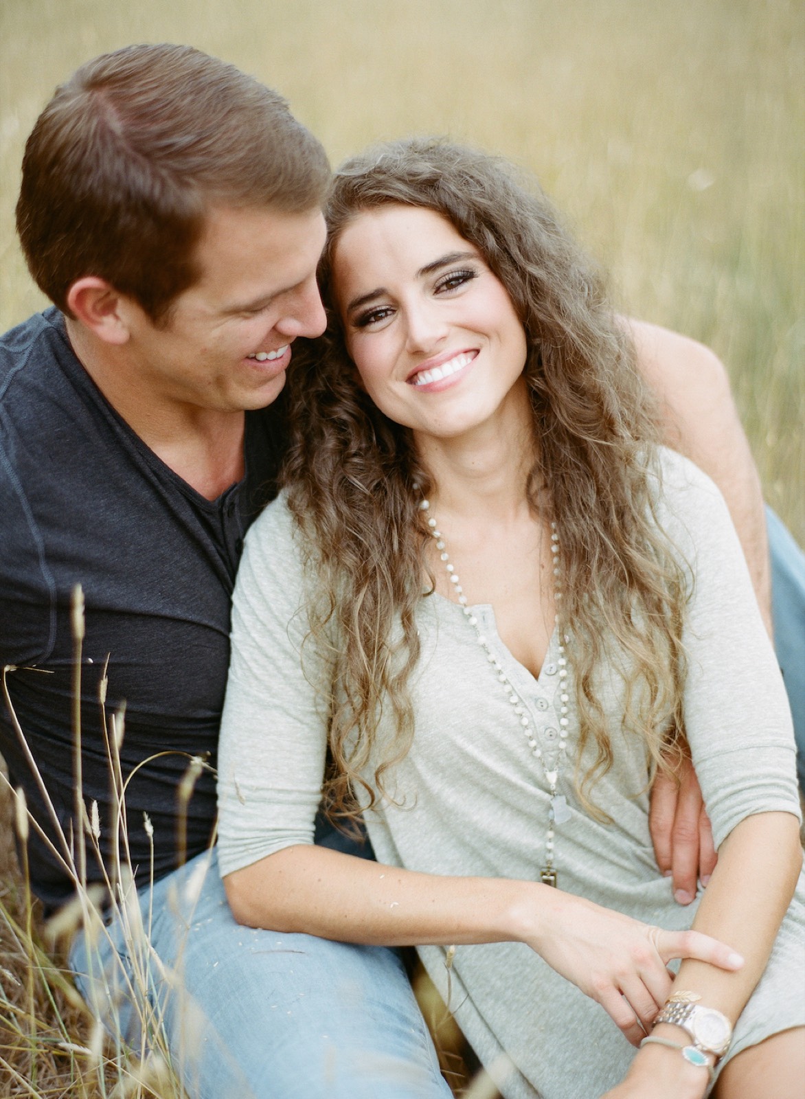 Couple portrait among aspens in Steamboat Springs